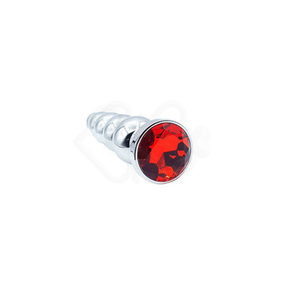 Foto 12 do produto Plug Anal Cromado Escalonado com Joia na Base - Lust Metal Silver Hard | Disponível em 12 Cores