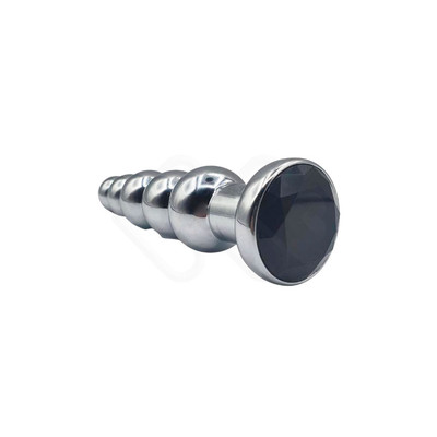 Foto 13 do produto Plug Anal Cromado Escalonado com Joia na Base - Lust Metal Silver Hard | Disponível em 12 Cores