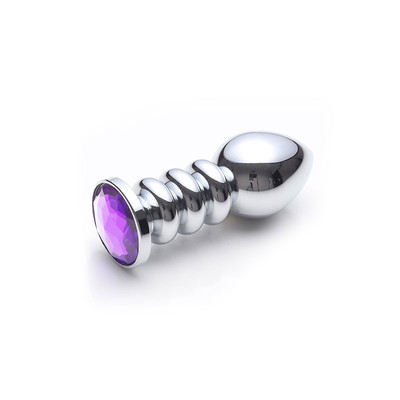 Foto 2 do produto Plug Anal Cromado Tamanho "P" com Formato Cônico e Detalhe de Joia - Lust Metal Anal Screw | Disponível em 11 Cores