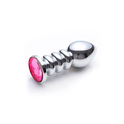 Foto 3 do produto Plug Anal Cromado Tamanho "P" com Formato Cônico e Detalhe de Joia - Lust Metal Anal Screw | Disponível em 11 Cores