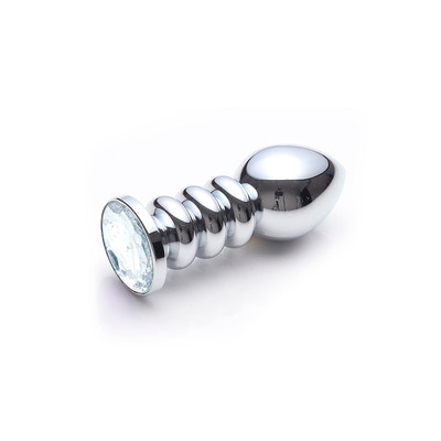 Foto 8 do produto Plug Anal Cromado Tamanho "P" com Formato Cônico e Detalhe de Joia - Lust Metal Anal Screw | Disponível em 11 Cores