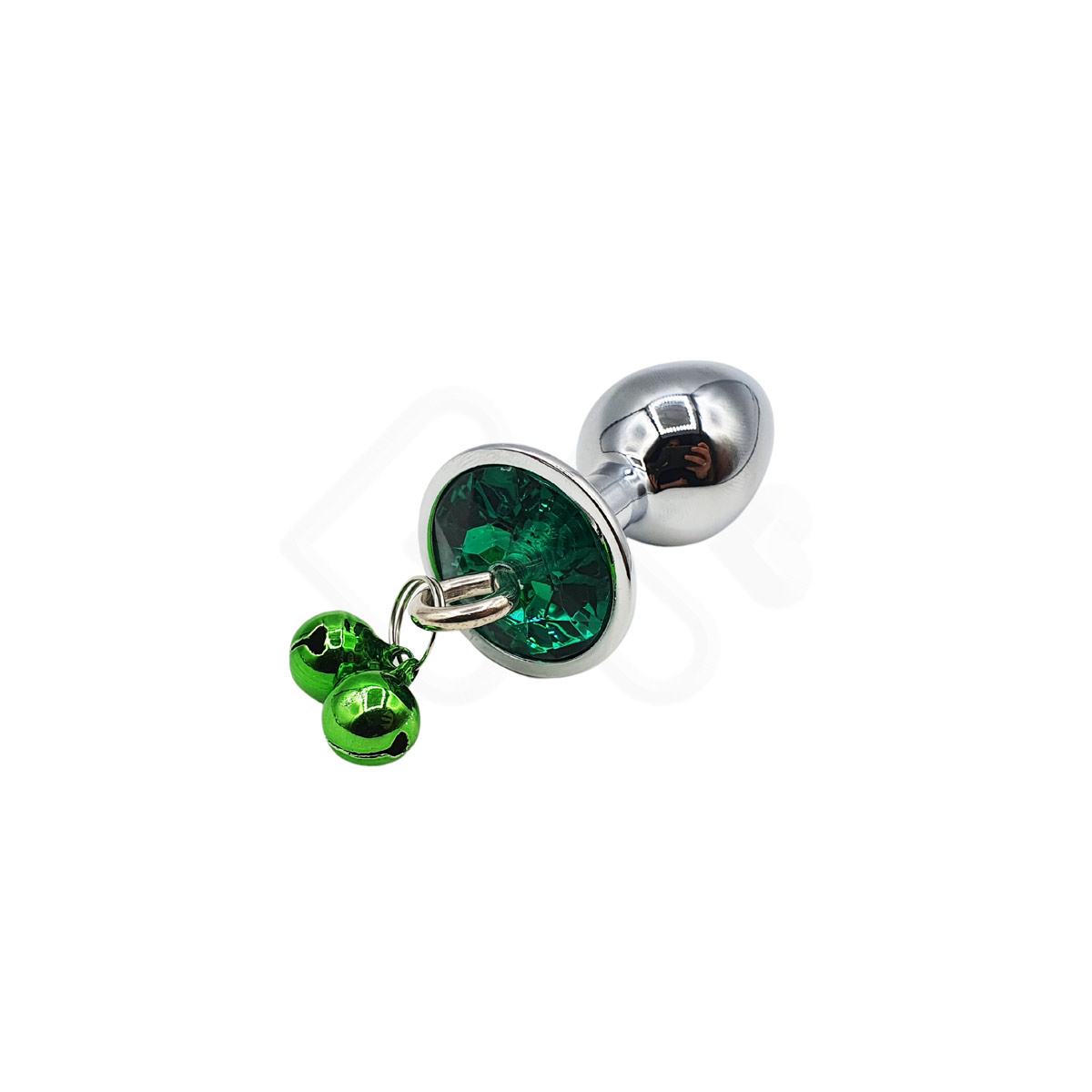 Plug Anal Cromado no Formato Cônico com Joia na Base e Sininho - 5,7 x 2,6 cm | Disponível em 4 Cores - 3