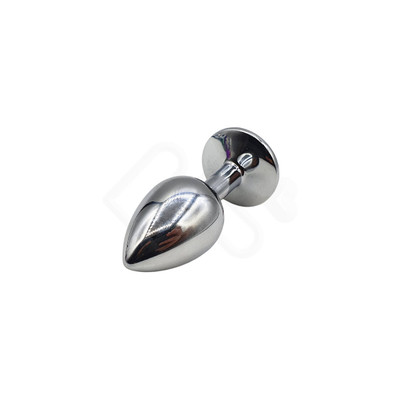 Foto 6 do produto Plug Anal Cromado no Formato Cônico com Joia na Base e Sininho - 5,7 x 2,6 cm | Disponível em 4 Cores