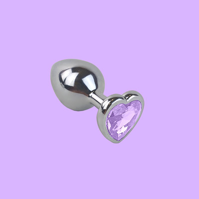 Foto 5 do produto Plug Anal "M" Cromado com Joia na Base - Lust Metal Diamond Heart | 7,5 x 3,4 cm | Disponível em 7 Cores