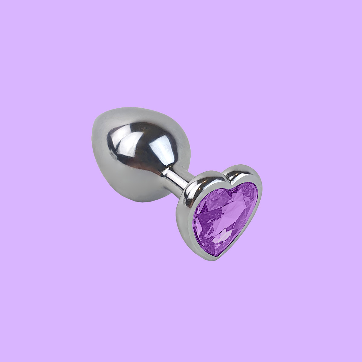 Plug Anal "M" Cromado com Joia na Base - Lust Metal Diamond Heart | 7,5 x 3,4 cm | Disponível em 7 Cores - 8