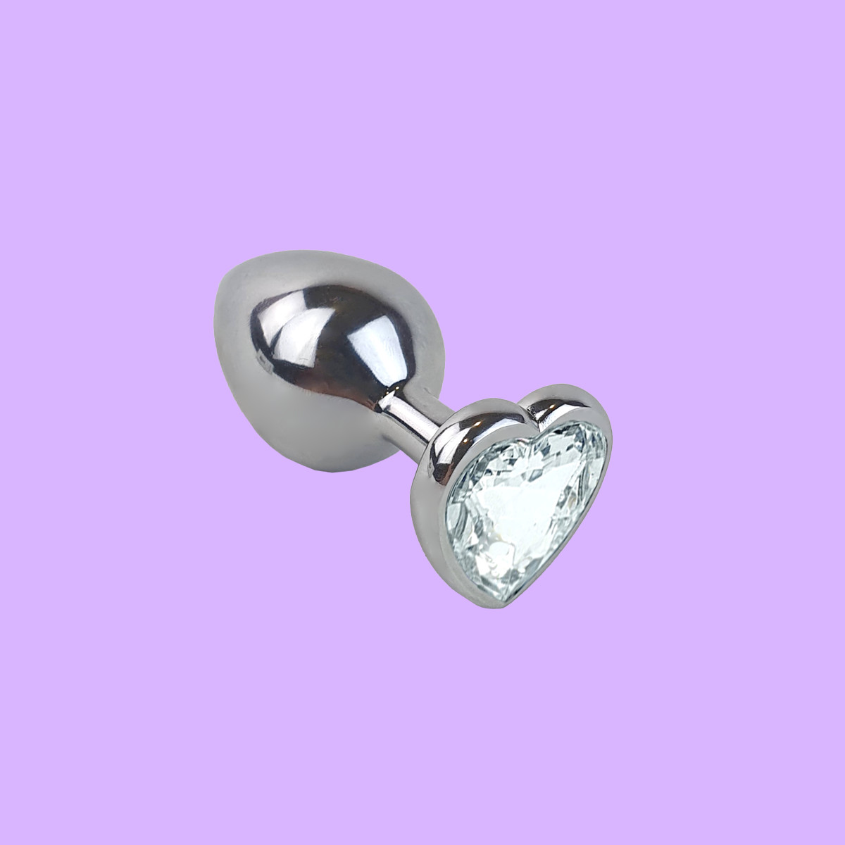 Plug Anal "M" Cromado com Joia na Base - Lust Metal Diamond Heart | 7,5 x 3,4 cm | Disponível em 7 Cores - 9