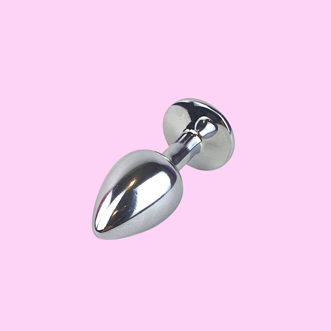 Plug Anal ''P'' Cromado com Joia na Base - Lust Metal Silver Diamond | 6,1 x 2,7 cm | Disponível em 5 Cores - 2