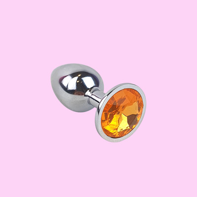 Foto 8 do produto Plug Anal ''P'' Cromado com Joia na Base - Lust Metal Silver Diamond | 6,1 x 2,7 cm | Disponível em 5 Cores
