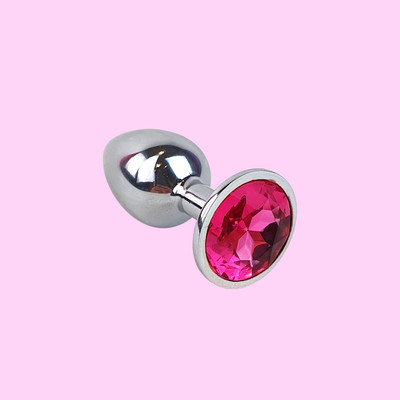 Foto 5 do produto Plug Anal ''P'' Cromado com Joia na Base - Lust Metal Silver Diamond | 6,1 x 2,7 cm | Disponível em 5 Cores