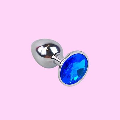 Foto 6 do produto Plug Anal ''P'' Cromado com Joia na Base - Lust Metal Silver Diamond | 6,1 x 2,7 cm | Disponível em 5 Cores