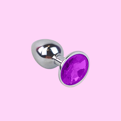 Foto 7 do produto Plug Anal ''P'' Cromado com Joia na Base - Lust Metal Silver Diamond | 6,1 x 2,7 cm | Disponível em 5 Cores
