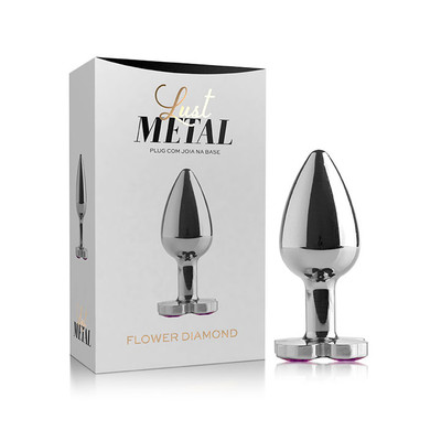 Plug Anal com Joia em Formato de Trevo na Base - Lust Metal Flower Diamond | 6,7 x 2,5 cm | Disponível em 9 Cores