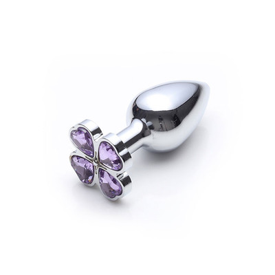 Foto 5 do produto Plug Anal com Joia em Formato de Trevo na Base - Lust Metal Flower Diamond | 6,7 x 2,5 cm | Disponível em 9 Cores