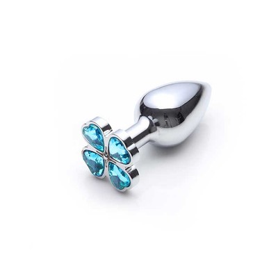 Foto 4 do produto Plug Anal com Joia em Formato de Trevo na Base - Lust Metal Flower Diamond | 6,7 x 2,5 cm | Disponível em 9 Cores
