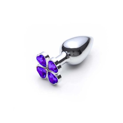 Foto 8 do produto Plug Anal com Joia em Formato de Trevo na Base - Lust Metal Flower Diamond | 6,7 x 2,5 cm | Disponível em 9 Cores