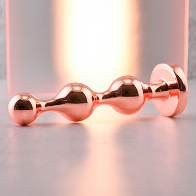 Foto 2 do produto Plug Anal Cromado no Tamanho G com Base - Gender X Gold Digger Large | 11,5 x 2,9 cm