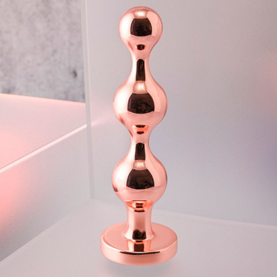Foto 1 do produto Plug Anal Cromado no Tamanho G com Base - Gender X Gold Digger Large | 11,5 x 2,9 cm