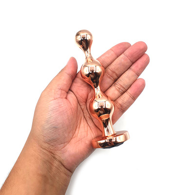 Foto 4 do produto Plug Anal Cromado no Tamanho G com Base - Gender X Gold Digger Large | 11,5 x 2,9 cm