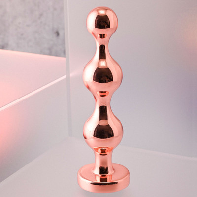 Foto 1 do produto Plug Anal Cromado no Tamanho M com Base - Gender X Gold Digger Médium | 10 x 2,5 cm
