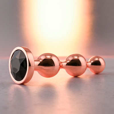 Foto 2 do produto Plug Anal Cromado no Tamanho P com Base - Gender X Gold Digger Small | 9,2 x 2,2 cm