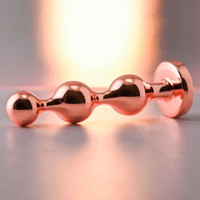 Foto 3 do produto Plug Anal Cromado no Tamanho P com Base - Gender X Gold Digger Small | 9,2 x 2,2 cm