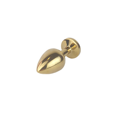 Foto 2 do produto Plug Anal "M" em Metal Dourado e Formato Cônico com Detalhe de Rosa em sua Base - 7,5 x 3,4 cm | Disponível em 4 Cores