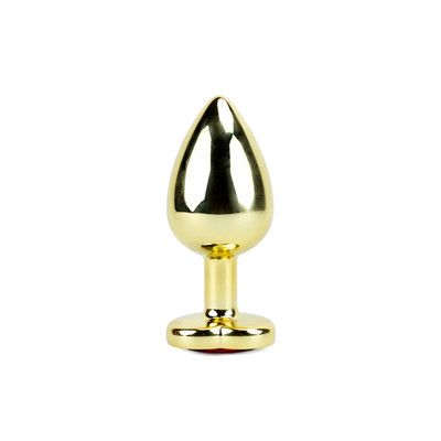 Foto 10 do produto Plug Anal Dourado "G" no Formato Cônico com Detalhe de Pedra Brilhante na Base de Coração - 7,7 x 4 cm | Disponível em 8 Cores