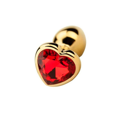 Foto 2 do produto Plug Anal Dourado Tamanho "M" com Joia na Base em Formato de Coração - Lust Metal Diamond Heart  | 7 x 3,3 cm | Disponível em 6 Cores