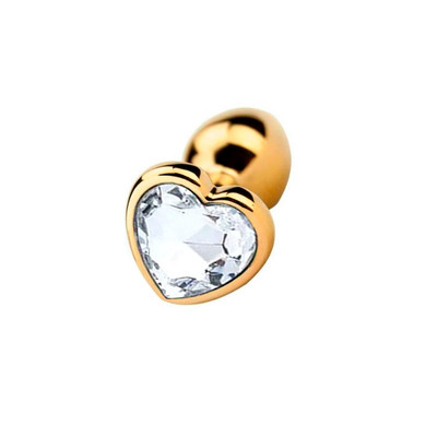 Foto 3 do produto Plug Anal Dourado Tamanho "M" com Joia na Base em Formato de Coração - Lust Metal Diamond Heart  | 7 x 3,3 cm | Disponível em 6 Cores