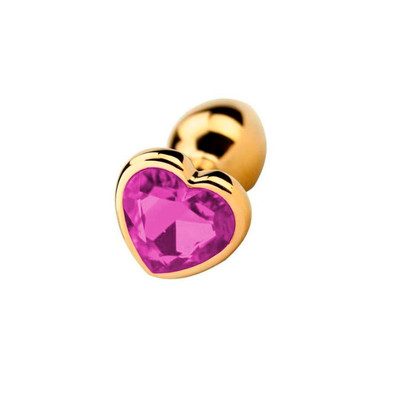 Foto 5 do produto Plug Anal Dourado Tamanho "M" com Joia na Base em Formato de Coração - Lust Metal Diamond Heart  | 7 x 3,3 cm | Disponível em 6 Cores