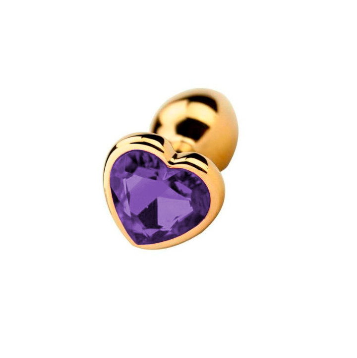 Plug Anal Dourado Tamanho "M" com Joia na Base em Formato de Coração - Lust Metal Diamond Heart  | 7 x 3,3 cm | Disponível em 6 Cores - 6