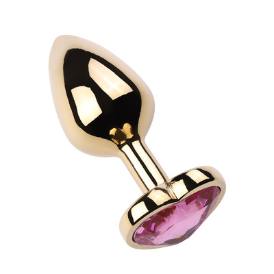 Foto 11 do produto Plug Anal Dourado "M" no Formato Cônico com Detalhe de Pedra Brilhante na Base de Coração | 7 x 3,3 cm | Disponível em 9 Cores