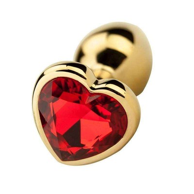 Foto 9 do produto Plug Anal Dourado "P" no Formato Cônico com Detalhe de Pedra Brilhante na Base de Coração - Vip Mix | 5,6 x 2,7 cm | Disponível em 6 Cores