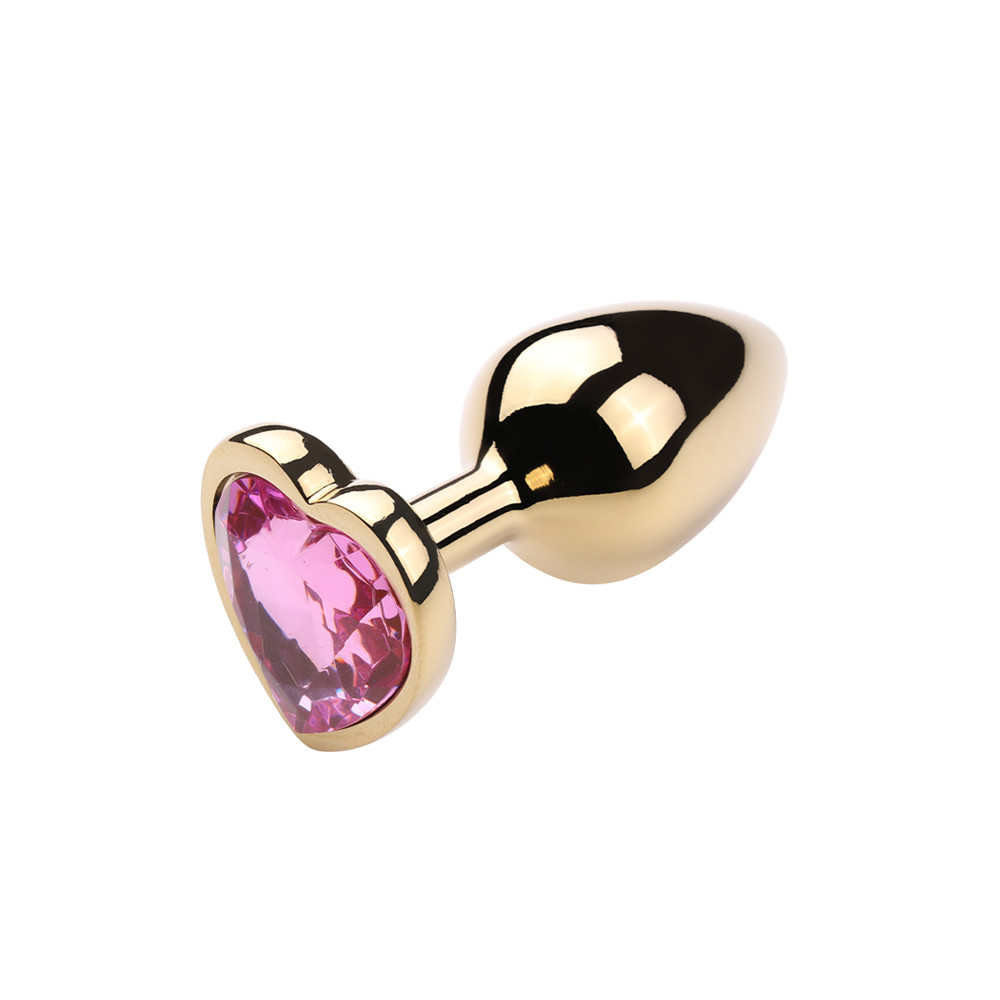 Plug Anal Dourado "P" no Formato Cônico com Detalhe de Pedra Brilhante na Base de Coração - Vip Mix | 5,6 x 2,7 cm | Disponível em 6 Cores - 5