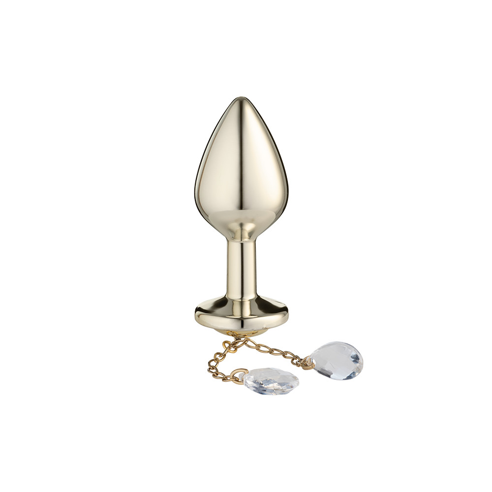 Plug Anal "M" Dourado com Pingente de Cristal - Sexy Fantasy Lite | 7,0 x 3,3 cm - 3