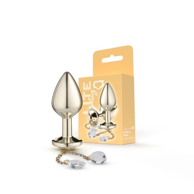 Foto 2 do produto Plug Anal "M" Dourado com Pingente de Cristal - Sexy Fantasy Lite | 7,0 x 3,3 cm