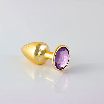 Foto 6 do produto Plug Anal Dourado no tamanho "P" em ABS Atóxico com Formato Cônico e Detalhe de Joia - Hard Less | 6 x 2,6 cm | Disponível em 6 Cores