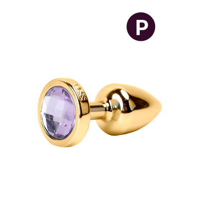 Plug Anal Dourado no tamanho "P" em ABS Atóxico com Formato Cônico e Detalhe de Joia - Hard Less | 6 x 2,6 cm | Disponível em 6 Cores