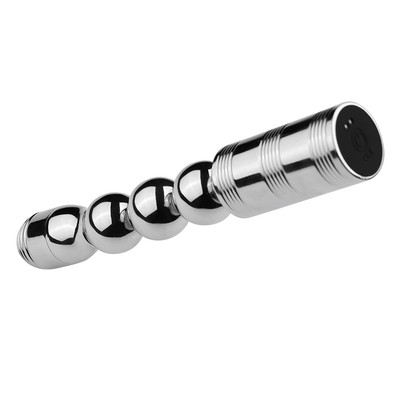 Foto 4 do produto Plug Anal Escalonado em Aço com 10 Modos de Vibração e Carregamento via Cabo USB Magnético - Runyu | 14,5 x 3 cm