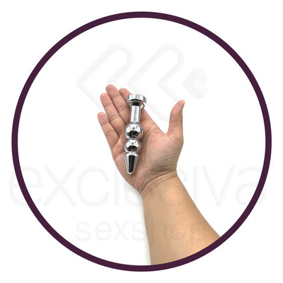 Plug Anal Escalonado em Aço Inoxidável com Detalhe de  Joia na Base | Disponível em 4 Cores