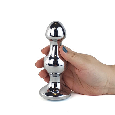 Plug Anal Escalonado em Aço Inoxidável com Joia na Base - Sexy Import | 12,4 x 5 cm | Disponível em 5 Cores