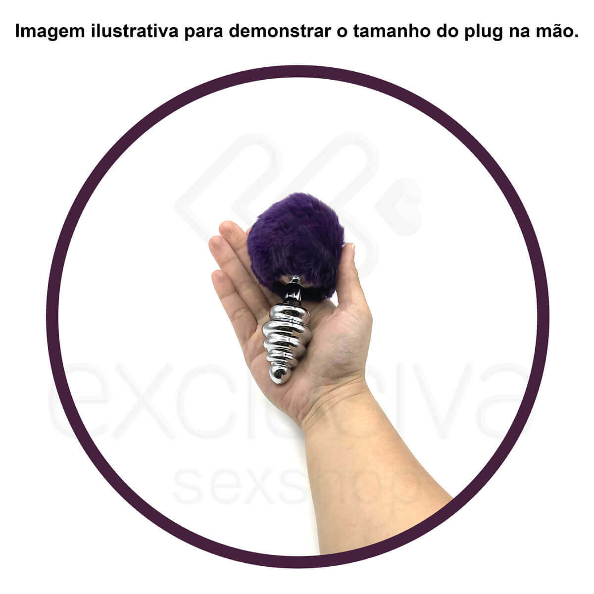 Plug Anal Escalonado em Aço com Pompom - Tamanho: M | Disponível em 3 Cores - 5