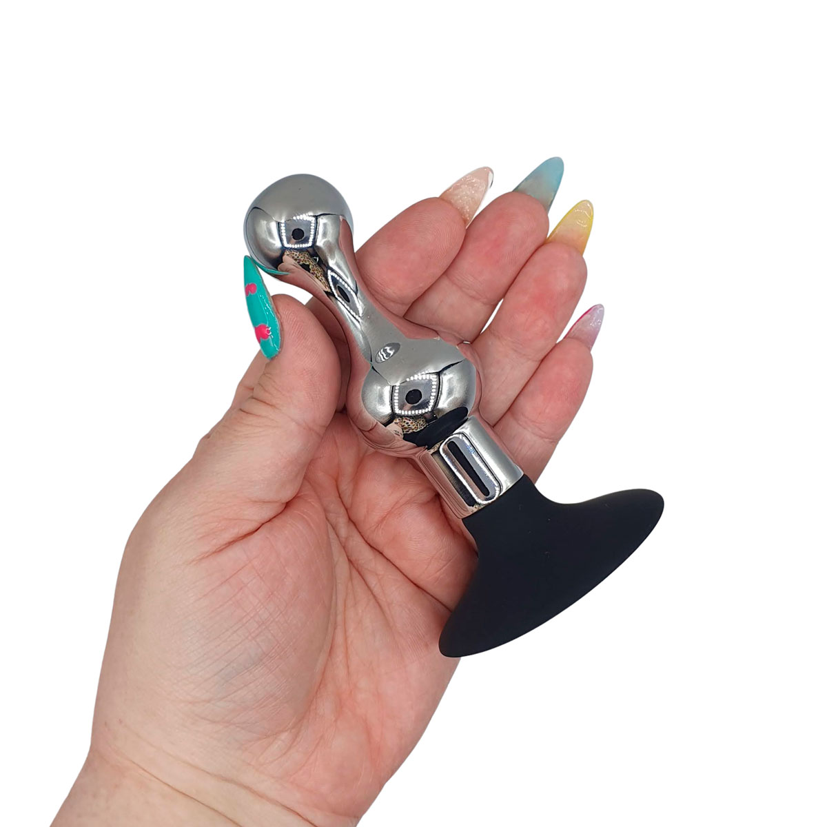 Plug Anal Escalonado em Aço e Ventosa Siliconada - 8,6 x 3,3 cm - 4