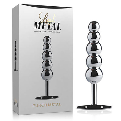 Foto 5 do produto Plug Anal Escalonado com Alça - Lust Metal Puch Metal | Disponível em 2 Cores