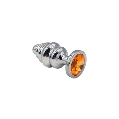 Foto 3 do produto Plug Anal ''M'' Escalonado Cromado com Joia na Base - Lust Metal Hive Plug | Disponível em 11 Cores