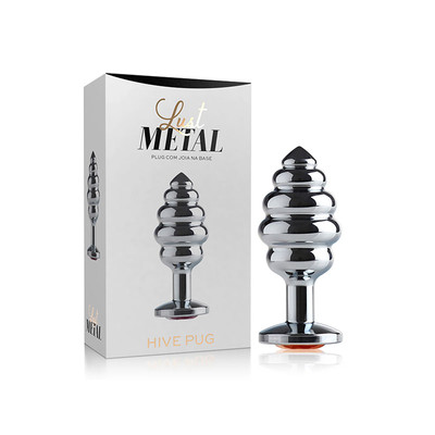 Plug Anal ''M'' Escalonado Cromado com Joia na Base - Lust Metal Hive Plug | Disponível em 11 Cores