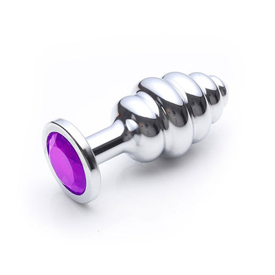 Foto 4 do produto Plug Anal ''M'' Escalonado Cromado com Joia na Base - Lust Metal Hive Plug | Disponível em 11 Cores