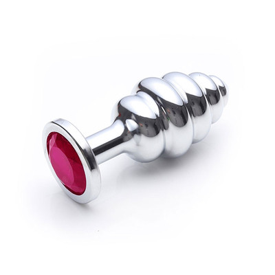 Foto 8 do produto Plug Anal ''M'' Escalonado Cromado com Joia na Base - Lust Metal Hive Plug | Disponível em 11 Cores