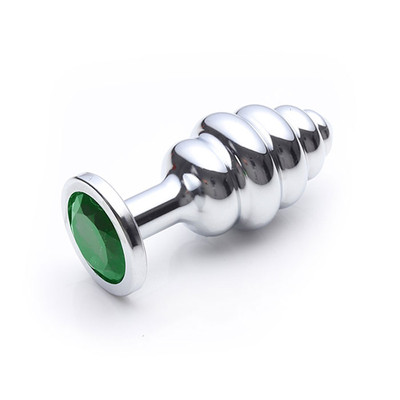 Foto 9 do produto Plug Anal ''M'' Escalonado Cromado com Joia na Base - Lust Metal Hive Plug | Disponível em 11 Cores