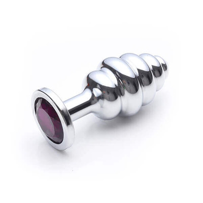 Foto 7 do produto Plug Anal ''M'' Escalonado Cromado com Joia na Base - Lust Metal Hive Plug | Disponível em 11 Cores